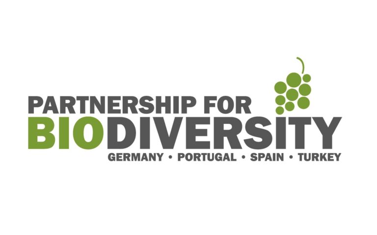Logo mit dem Schriftzug: Partnership for Biodiversity - Germany, Portugal, Spain, Turkey