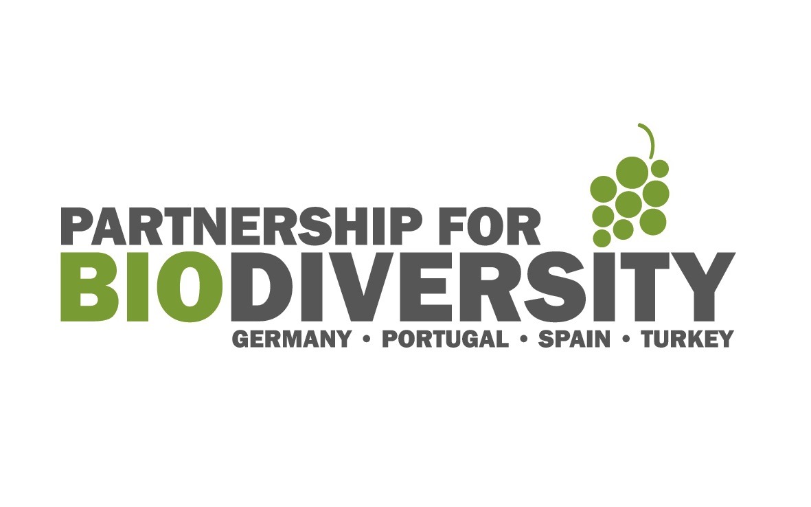 Logo mit dem Schriftzug: Partnership for Biodiversity - Germany, Portugal, Spain, Turkey