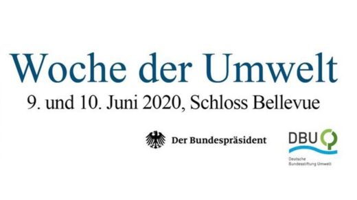 Plakat von der Woche der Umwelt 2020, im Schloss Bellevue.