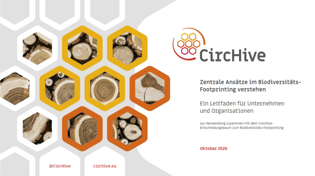 Cover des Leitfadens "Zentrale Ansätze im Biodiversitäts-Footprinting verstehen"