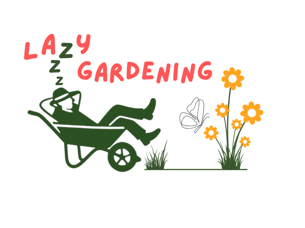 Logo Lazy Gardening Weiß 4zu3