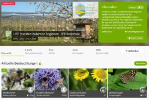 Blick auf die Startseite von iNaturalist